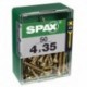 Lot de 50 vis acier tęte fraisée pozidriv SPAX, Diam.4 mm x L.35 mm