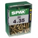 Lot de 50 vis acier tęte fraisée pozidriv SPAX, Diam.4 mm x L.35 mm