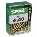Lot de 40 vis acier tęte fraisée pozidriv SPAX, Diam.4 mm x L.40 mm