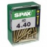 Lot de 40 vis acier tęte fraisée pozidriv SPAX, Diam.4 mm x L.40 mm