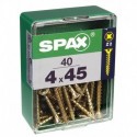 Lot de 40 vis acier tęte fraisée pozidriv SPAX, Diam.4 mm x L.45 mm