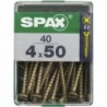 Lot de 40 vis acier tęte fraisée pozidriv SPAX, Diam.4 mm x L.50 mm