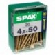Lot de 30 vis acier tęte fraisée SPAX, Diam.4.5 mm x L.50 mm