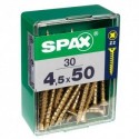 Lot de 30 vis acier tęte fraisée SPAX, Diam.4.5 mm x L.50 mm