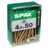 Lot de 30 vis acier tęte fraisée SPAX, Diam.4.5 mm x L.50 mm