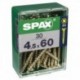 Lot de 30 vis acier tęte fraisée pozidriv SPAX, Diam.4.5 mm x L.60 mm