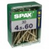 Lot de 30 vis acier tęte fraisée pozidriv SPAX, Diam.4.5 mm x L.60 mm