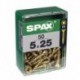 Lot de 50 vis acier tęte fraisée pozidriv SPAX, Diam.5 mm x L.25 mm