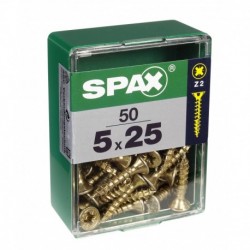 Lot de 50 vis acier tęte fraisée pozidriv SPAX, Diam.5 mm x L.25 mm