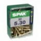 Lot de 50 vis acier tęte fraisée pozidriv SPAX, Diam.5 mm x L.30 mm