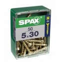 Lot de 50 vis acier tęte fraisée pozidriv SPAX, Diam.5 mm x L.30 mm