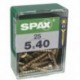 Lot de 25 vis acier tęte fraisée pozidriv SPAX, Diam.5 mm x L.40 mm