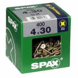 Lot de 400 vis acier tęte fraisée pozidriv SPAX, Diam.4 mm x L.30 mm