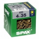 Lot de 400 vis acier tęte fraisée pozidriv SPAX, Diam.4 mm x L.35 mm