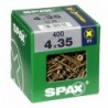 Lot de 400 vis acier tęte fraisée pozidriv SPAX, Diam.4 mm x L.35 mm
