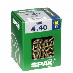Lot de 400 vis acier tęte fraisée pozidriv SPAX, Diam.4 mm x L.40 mm