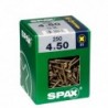 Lot de 250 vis acier tęte fraisée pozidriv SPAX, Diam.4 mm x L.50 mm