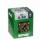 Lot de 200 vis acier tęte fraisée pozidriv SPAX, Diam.4 mm x L.60 mm