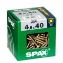 Lot de 250 vis acier tęte fraisée pozidriv SPAX, Diam.4.5 mm x L.40 mm