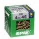 Lot de 200 vis acier tęte fraisée pozidriv SPAX, Diam.4.5 mm x L.45 mm