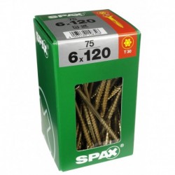 Lot de 75 vis acier tęte fraisée torx SPAX, Diam.6 mm x L.120 mm