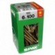 Lot de 100 vis acier tęte fraisée torx SPAX, Diam.6 mm x L.100 mm