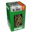 Lot de 100 vis acier tęte fraisée torx SPAX, Diam.5 mm x L.100 mm