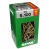 Lot de 100 vis acier tęte fraisée torx SPAX, Diam.5 mm x L.100 mm