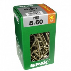 Lot de 250 vis acier tęte fraisée torx SPAX, Diam.5 mm x L.60 mm