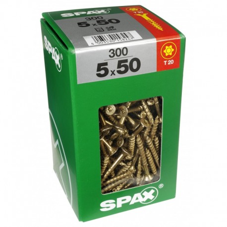 Lot de 300 vis acier tęte fraisée torx SPAX, Diam.5 mm x L.50 mm