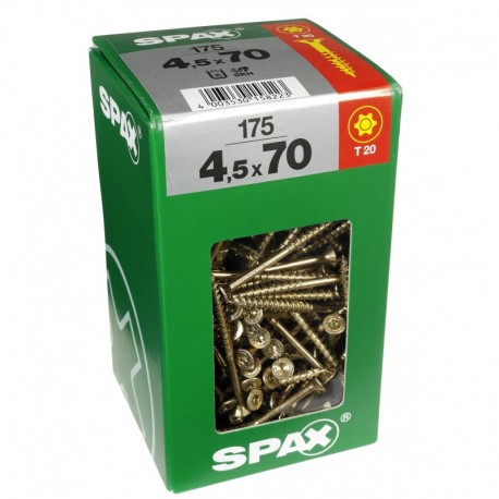 Lot de 175 vis acier tęte fraisée torx SPAX, Diam.4.5 mm x L.70 mm