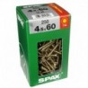 Lot de 250 vis acier tęte fraisée torx SPAX, Diam.4.5 mm x L.60 mm