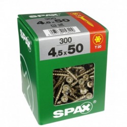 Lot de 300 vis acier tęte fraisée torx SPAX, Diam.4.5 mm x L.50 mm