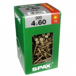 Lot de 300 vis acier tęte fraisée torx SPAX, TF TX 4x60 WIROX