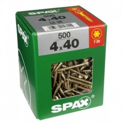 Lot de 500 vis acier tęte fraisée torx SPAX, TF TX 4x40 WIROX