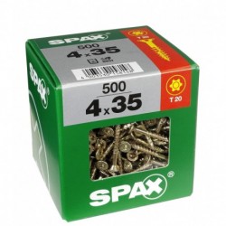 Lot de 500 vis acier tęte fraisée torx SPAX, Diam.4 mm x L.35 mm