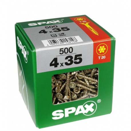 Lot de 500 vis acier tęte fraisée torx SPAX, Diam.4 mm x L.35 mm