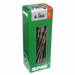 Lot de 20 vis acier tęte fraisée torx SPAX, Diam.6 mm x L.160 mm