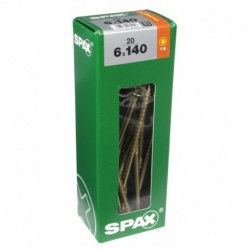Lot de 20 vis acier tęte fraisée torx SPAX, Diam.6 mm x L.140 mm