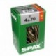 Lot de 50 vis acier tęte fraisée torx SPAX, Diam.4.5 mm x L.70 mm