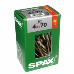 Lot de 50 vis acier tęte fraisée torx SPAX, Diam.4.5 mm x L.70 mm