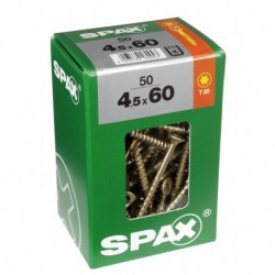 Lot de 50 vis acier tęte fraisée torx SPAX, Diam.4.5 mm x L.60 mm