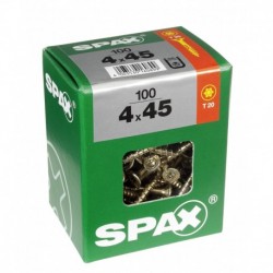 Lot de 100 vis acier tęte fraisée torx SPAX, Diam.4 mm x L.45 mm