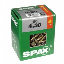 Lot de 150 vis acier tęte fraisée torx SPAX, Diam.4 mm x L.30 mm