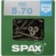 Lot de 100 vis inox tęte fraisée torx SPAX, Diam.5 mm x L.70 mm