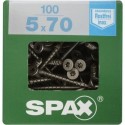 Lot de 100 vis inox tęte fraisée torx SPAX, Diam.5 mm x L.70 mm