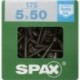 Lot de 175 vis inox tęte fraisée torx SPAX, Diam.5 mm x L.50 mm