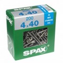 Lot de 200 vis inox tęte fraisée torx SPAX, Diam.4 mm x L.40 mm