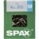 Lot de 75 vis inox tęte fraisée torx SPAX, Diam.4.5 mm x L.50 mm