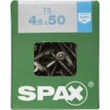 Lot de 75 vis inox tęte fraisée torx SPAX, Diam.4.5 mm x L.50 mm